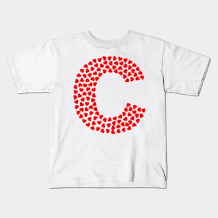 Letter C Heart Shape Initial Kids T-Shirt